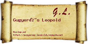 Gugyerás Leopold névjegykártya